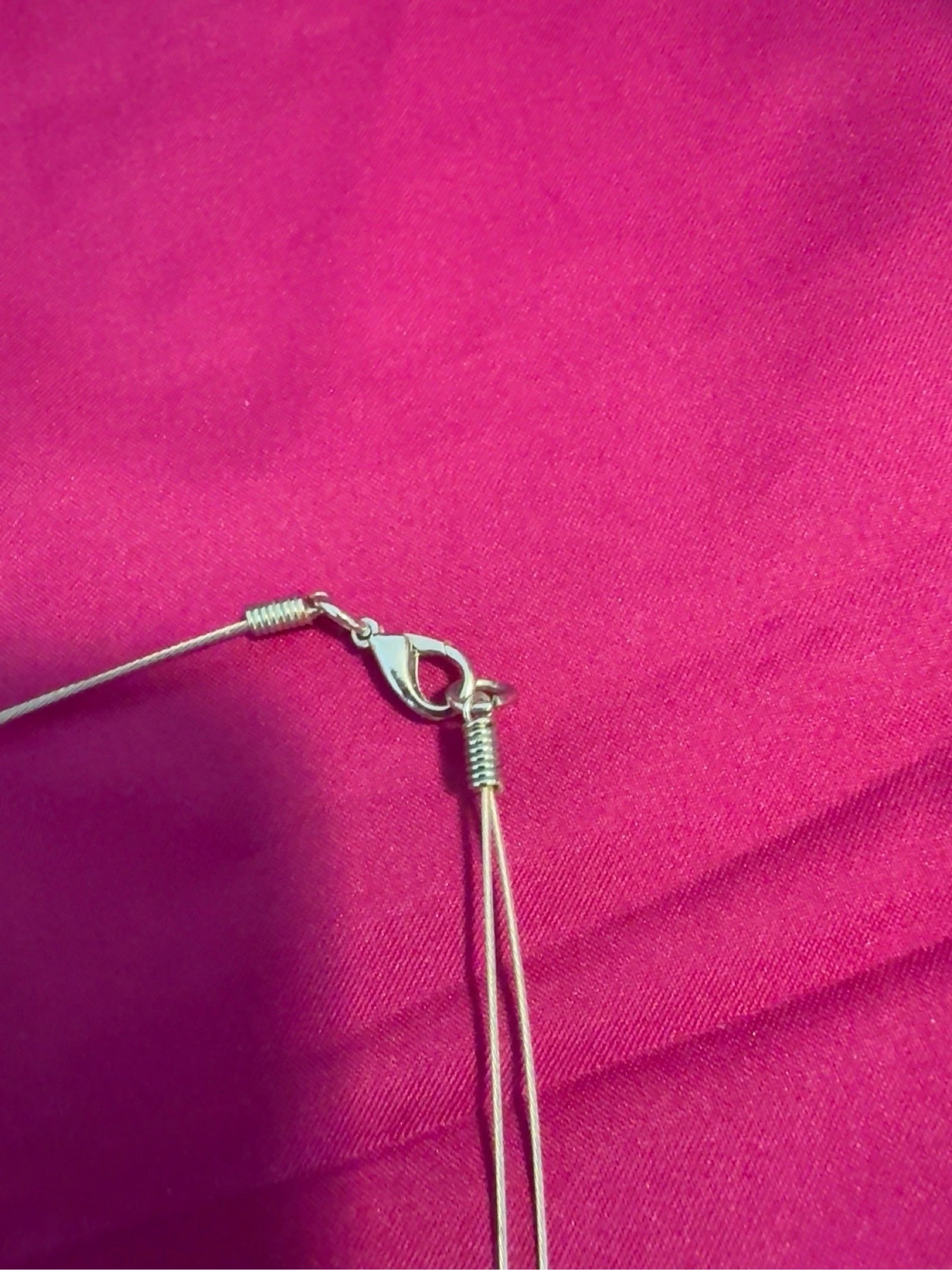 Modern style steel necklace with red crystal – photo 3